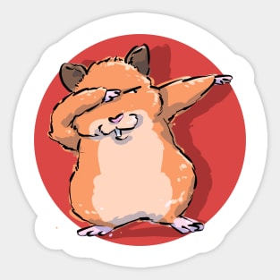 Funny Dabbing Dancing Hamster Pet Sticker